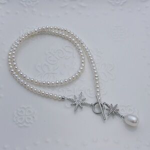 26X142 Handmade Freshwater Baby Pearl OT Toggle Necklace